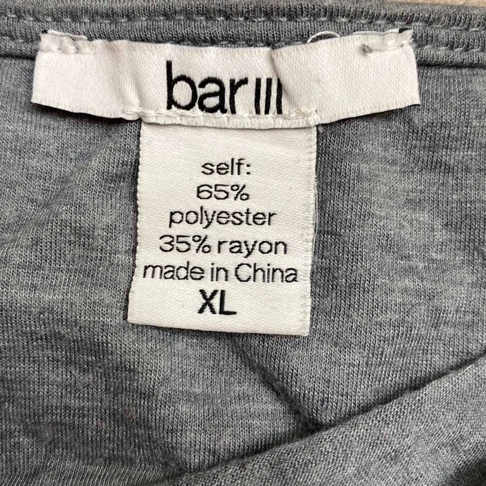 Bar III gray open crossover back with orange cutoff design on front Size XL - Picture 3 of 7